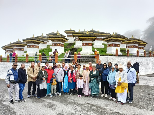 Dochula Pass with 108 chortens