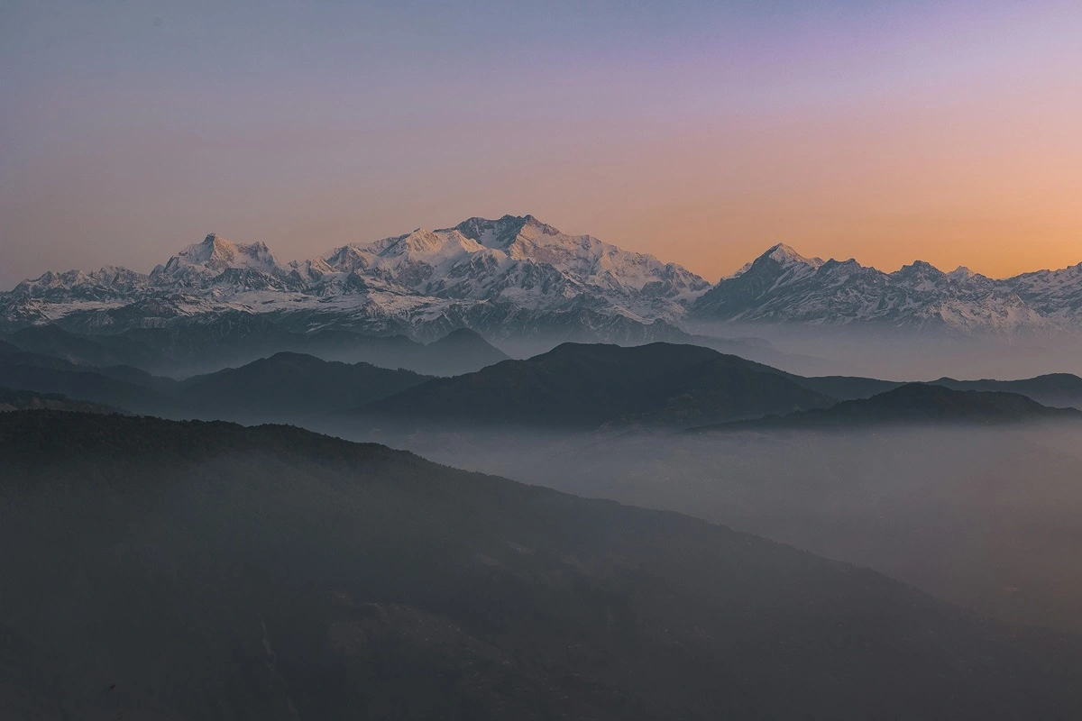 A view of the majestic Kanchenjunga peak from Darjeeling