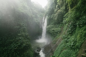 A serene waterfall in Bali