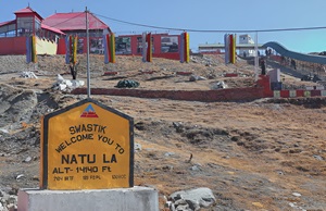 The high-altitude Nathu La Pass